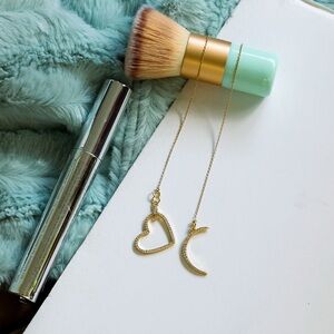 Gold Crescent Earrings with Polished Finish